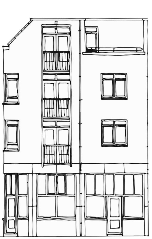 Tekening gevel pand bethaniëndwarsstraat-1