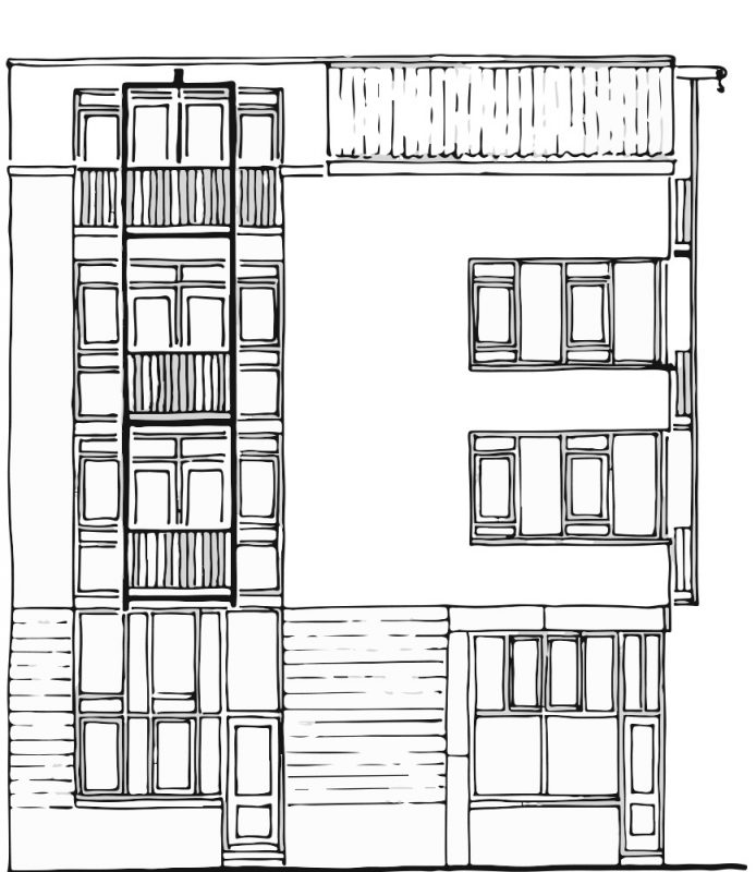 Tekening gevels panden Bethanienstraat 10 Amsterdam