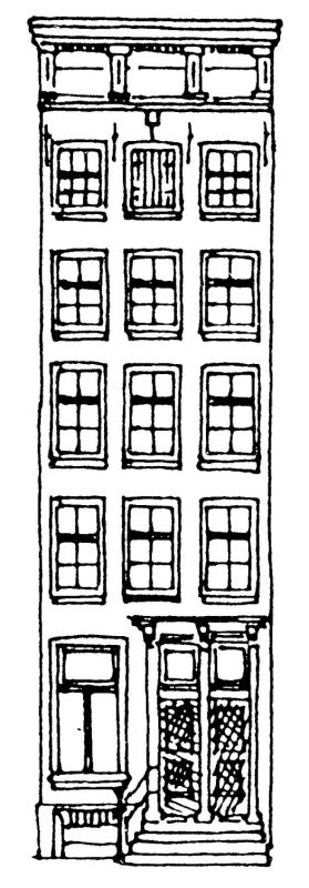 Tekening gevel pand Hoogte Kadijk 18