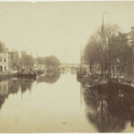 Spaarne tussen de Melkbrug en de Gravestenenbrug, 1890. Spaarne 11 bevindt zich in de bocht. Bron: Gemeente Haarlem