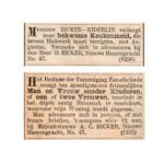 Het Nieuws van den Dag : Kleine Courant d.d. 12-06-1875 (boven) en 23-02-1876.