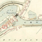 Detail situatietekening scheepskom en doorvaartsluis te Buiksloot, 1800 t/m 1825. Bron: NH Archief.