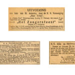 V.l.n.r. De morgenpost 13-02-1909 / De Amstelbode 27-03-1915 / De Amstelbode 28-12-1918.