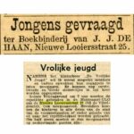 Boven: Het volksblad 09-10-1901. Onder: De waarheid 18-02-1954
