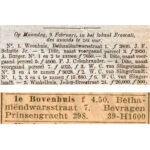 Algemeen Handelsblad (11-02-1880) / De Courant Het nieuws van den Dag (04-03-1935).