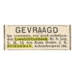 In 1890 is hier een boekhandel gevestigd - Het nieuws van den dag Kleine Courant 17-01-1890.