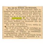 Achtergracht 34 was kennelijk ook enige tijd in gebruik als clandestien 'rendez-vous huis' ofwel bordeel. Algemeen Handelsblad (05-09-1918).