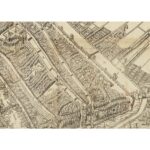 Detail van de oudste kaart van de 'vermaerde koopstadt van Amstelredam', ca 1545-1553. Door: Anthonisz, Cornelis. Bron: Stadsarchief Amsterdam.
