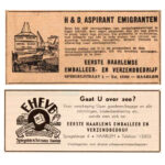 Advertentie Nieuwe Haarlemsche Courant 05-05-1951 / Advertentie Eerste Haarlems Emballeer en Verzendbedrijf. Adresboeken Bloemendaal, 1951.