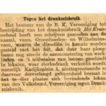 Tegen drankmisbruik (oude nummering, huidig Kadijksplein 5). Het Volksblad (21-01-1902).