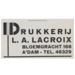 Advertentie van drukkerij L.A. Lacroix, uit het boek Hoe wij Berlijn zagen, 1936