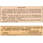 Café Rademaker (Het nieuws van den dag: Kleine courant 26-11-1895) / Aachener Bierhalle (Algemeen Handelsblad 01-01-1897).