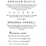 Lijkzang op den edelen hooggeleerden heere Adriaan Kluit en vrouwe Johanna Oursel, 1807