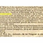Uit: 'Confessie van J.B.F. van Gog', 1775. De passage over de verhuur van de voorkamer hoek Herengracht-Goudsblomsteeg aan Anna Smitshuyzen, in bijzijn van Van Gogh