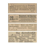 Krantenartikelen - De morgenpost 17-09-1896 / De Amstelbode 11-04-1925 / De courant Het nieuws van den dag 07-04-1930 / Het Parool 20-09-1947.