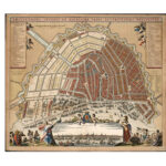 Kaart van Amsterdam door de stadsarchitect Daniel Stalpaert, juist na aanvang van de Vierde Uitleg, rond 1662.