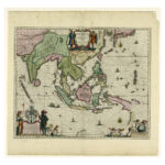 Kaart van Indonesië en een deel van Zuidoost-Azië, Willem Janszoon Blaeu, 1635. Tekening: Rijksmuseum.
