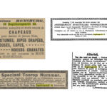 Krantenartikelen Reguliersgracht 19. V.l.n.r. De Tijd 06-04-1899 / Het Volk 29-06-1917 / 30-11-1918 Alg. Handelsblad / Het Centrum 28-10-1919 .