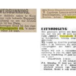 Krantenartikelen over de Vijzelgracht 63. V.l.n.r. Nieuws van den Dag 18-9-1896 / Nieuws van den Dag 18-12-1899 / De Telegraaf 24-6-1961.