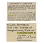 Van boven naar beneden: Alg. Handelsblad 3-5-1933 / Friesch Dagblad 7-4-1936.