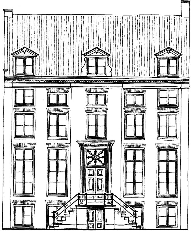 Tekening gevel pand Nieuwe Herengracht 47, Amsterdam