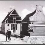 Het 'Jagerhuis' in aanbouw op de Zaanse Schans anno 1962.