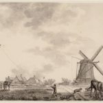 De Poldermolen agter Zeeburg met Huisjes. Van Delden (1813).