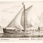 Twee schepen voor het vervoer van schoon water, voor de zoutketen en voor de brouwerijen. Reinier Nooms (1623)
