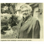 Engelbertha Favier bij de Engelbertha hoeve in 1985, ter ere van haar 40-jarig jubileum.
