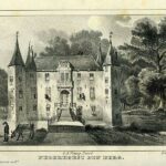 Tekening kasteel 1841 door J.F. Christ. Bron: Nederlandse tuinenstichting.