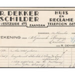 Huis en reclameschilder R. Dekker (1931). Bron: Beeldbank Zaans Archief.