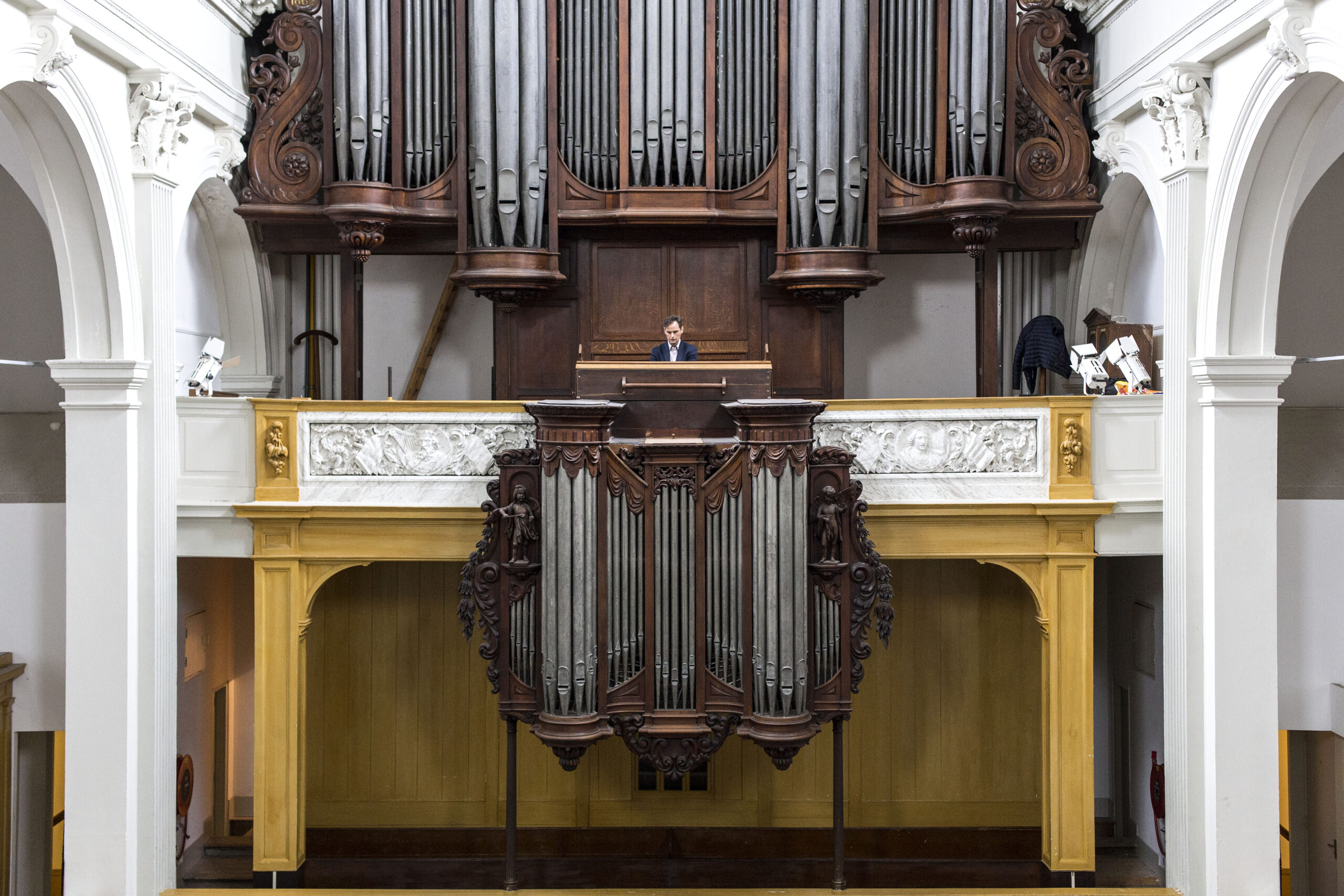 Nederland, Amsterdam, 13 augustus 2017
Prinsengracht, De Duif, orgel, organist, Stephan van de Wijgert
Foto: Thomas Schlijper - Copyright Thomas Schlijper